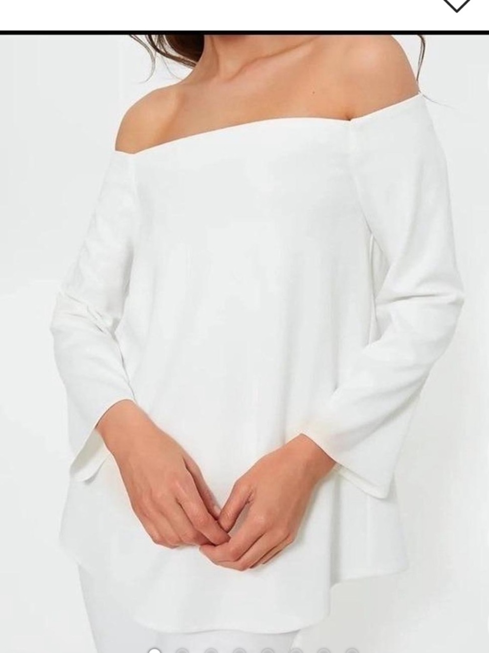 Tuckernuck white Miranda off the shoulder LS top sz M